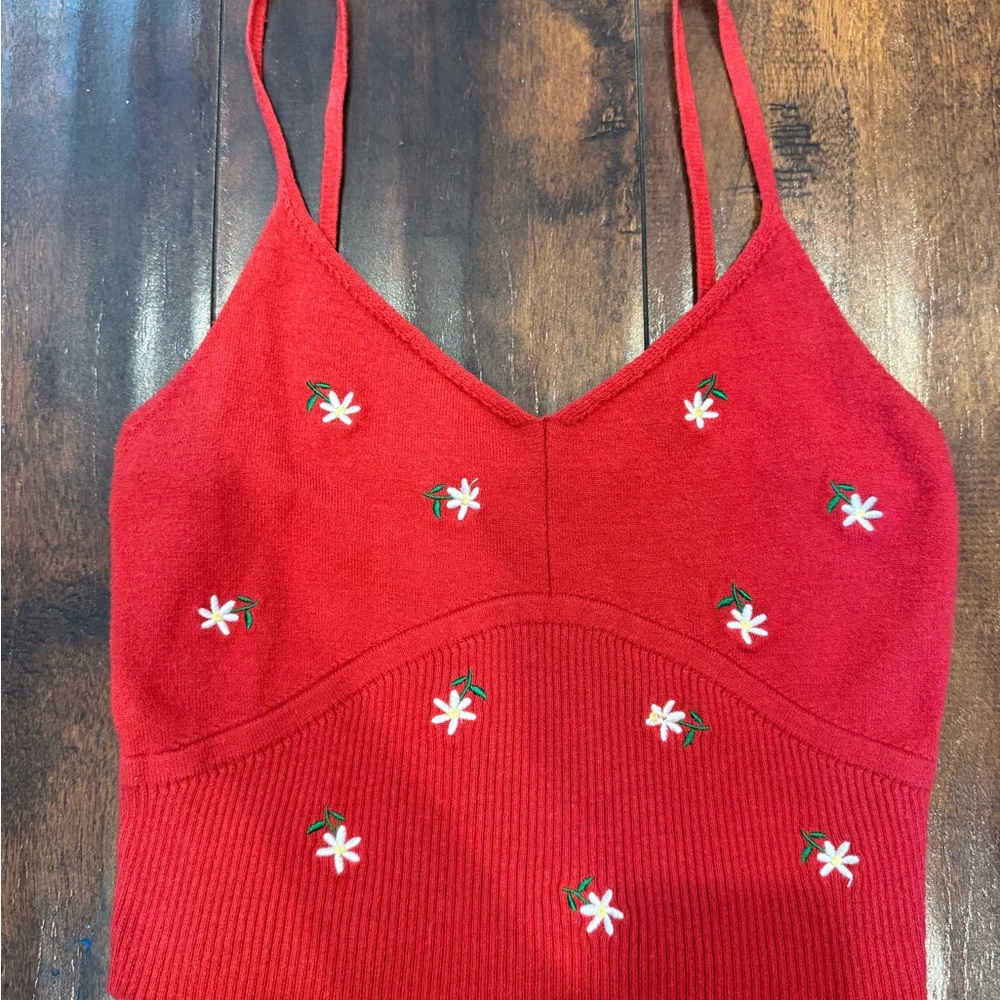 La Hearts Red Floral Camisole